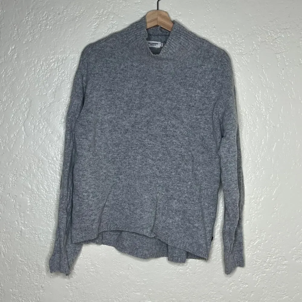 Holebrook Sweden Women's Gray Wool Blend Mock Neck Sweater Size Small